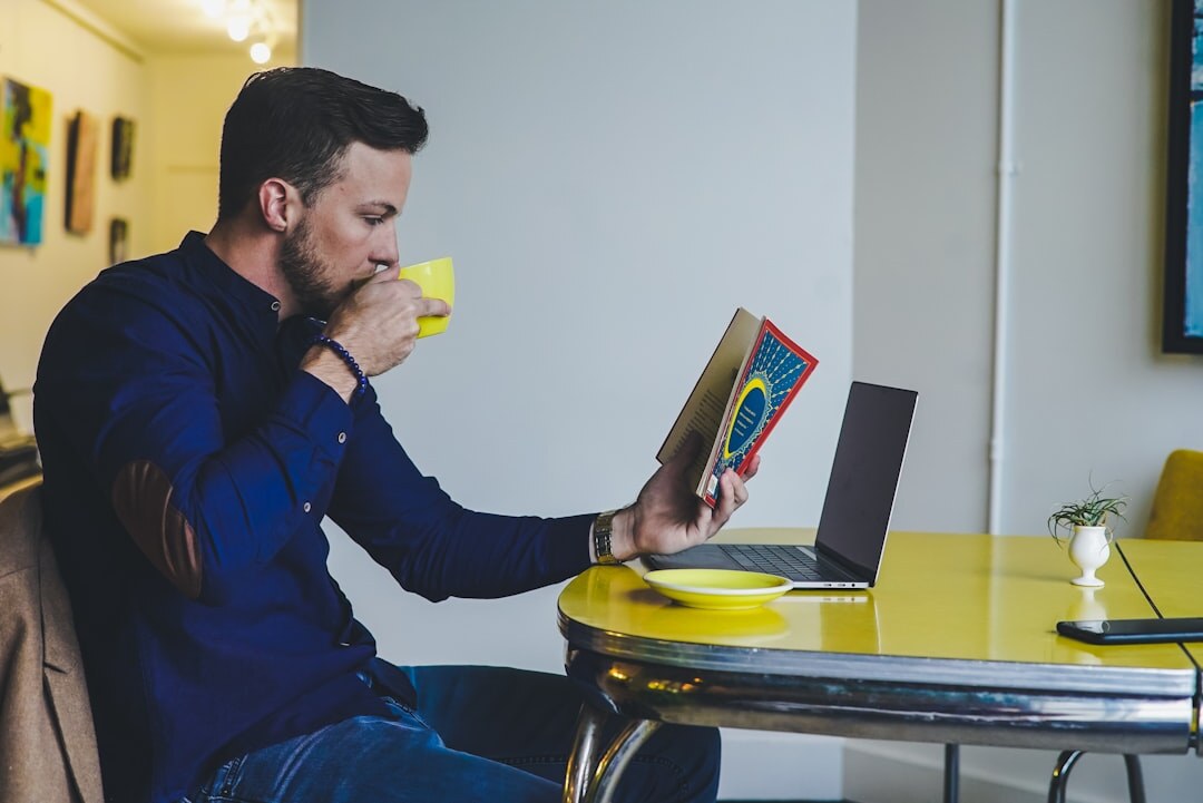 person reading book