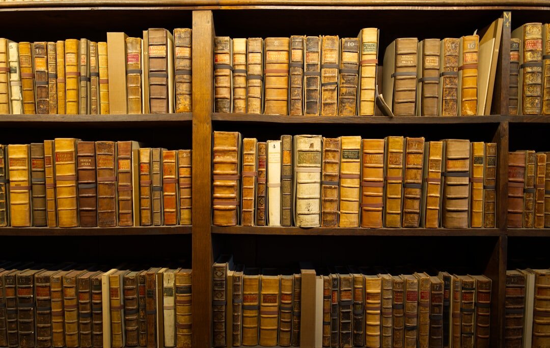 books on shelf in library